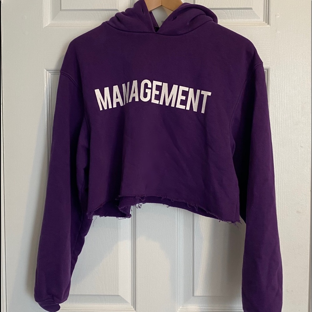 Purple H&M cropped hoodie
